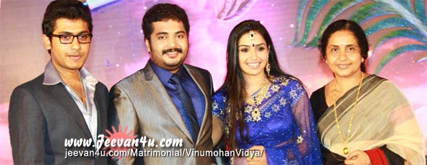 Vinu Mohan Vidya Wedding Reception